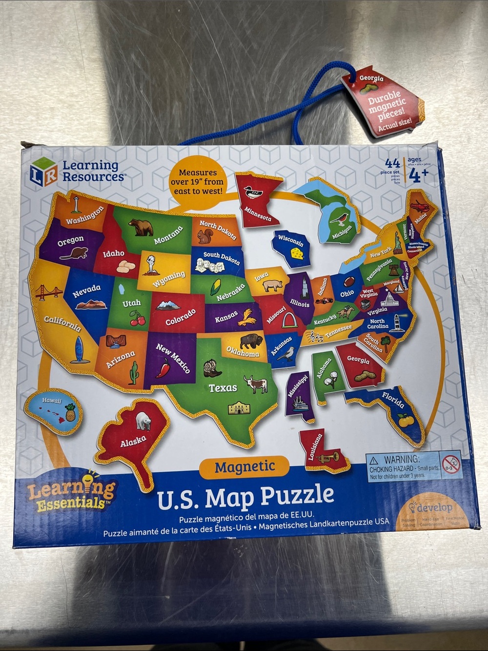 Learning Resources Magnetic U.S. Map Puzzle - Colorful Kids Educational Toy 4+